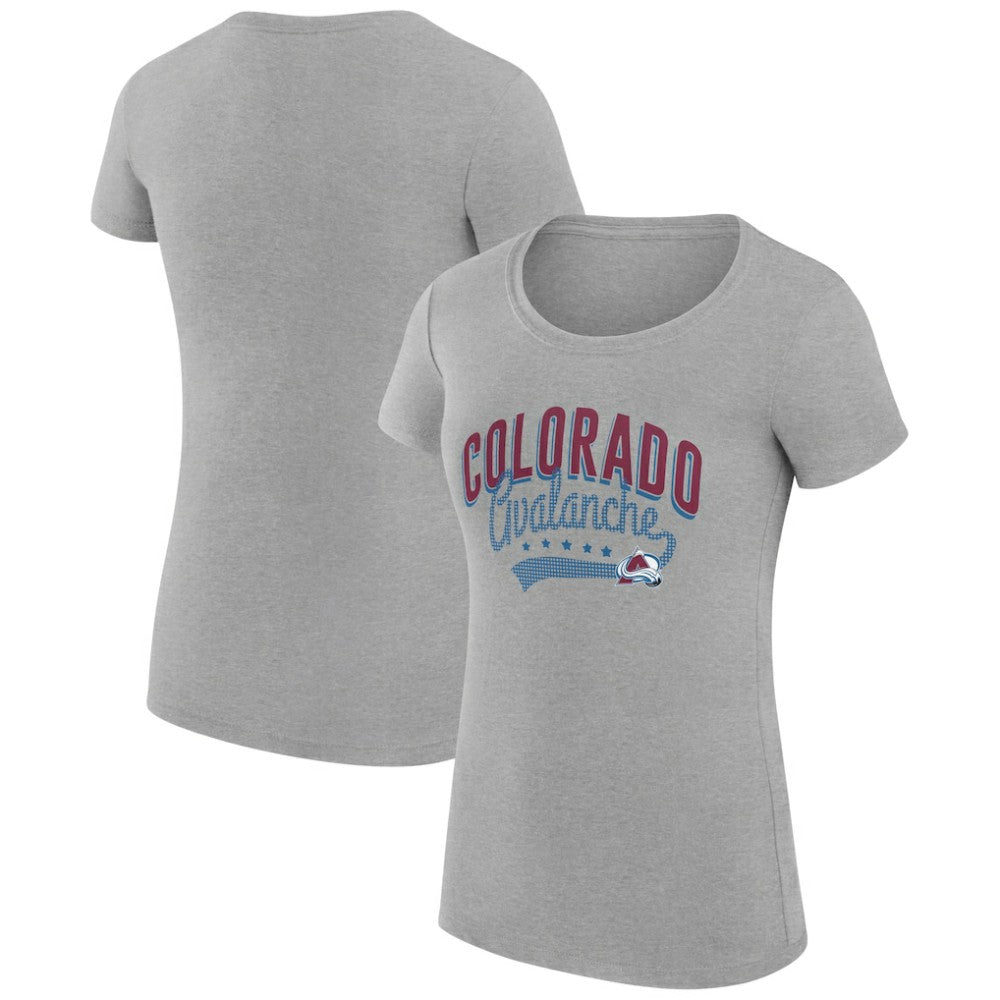 Colorado Avalanche G-III 4Her by Carl Banks Women's Super-Slim Fit Lightweight Filigree Logo T-Shirt – Gray - NHL
