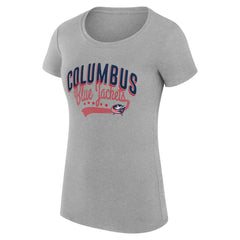 Columbus Blue Jackets G-III 4Her by Carl Banks Women's Super-Slim Fit Lightweight Filigree Logo T-Shirt – Gray - NHL