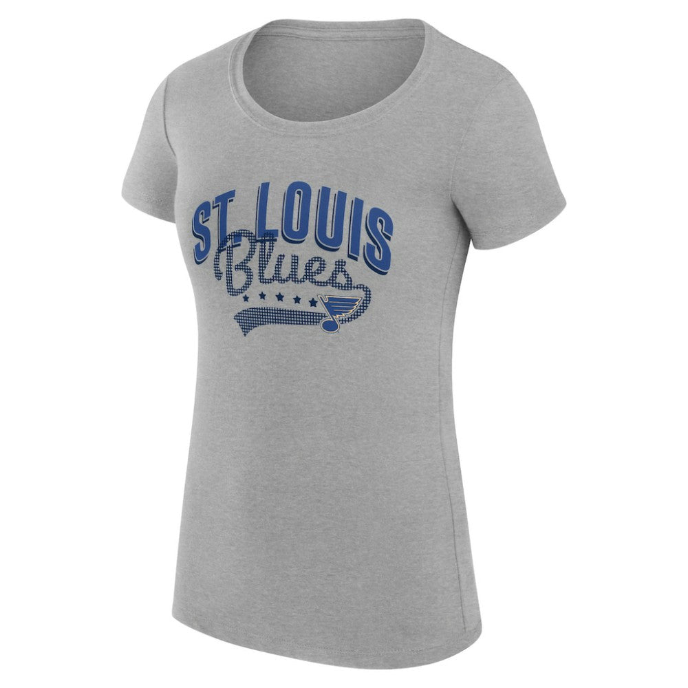 St. Louis Blues G-III 4Her by Carl Banks Women's Super-Slim Fit Lightweight Filigree Logo T-Shirt – Gray - NHL