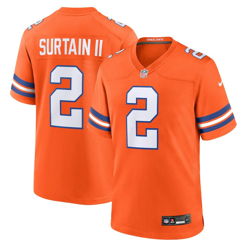Patrick Surtain II Denver Broncos Mile High Collection 1977 Throwback Player Game Jersey Orange | Nike for Sale