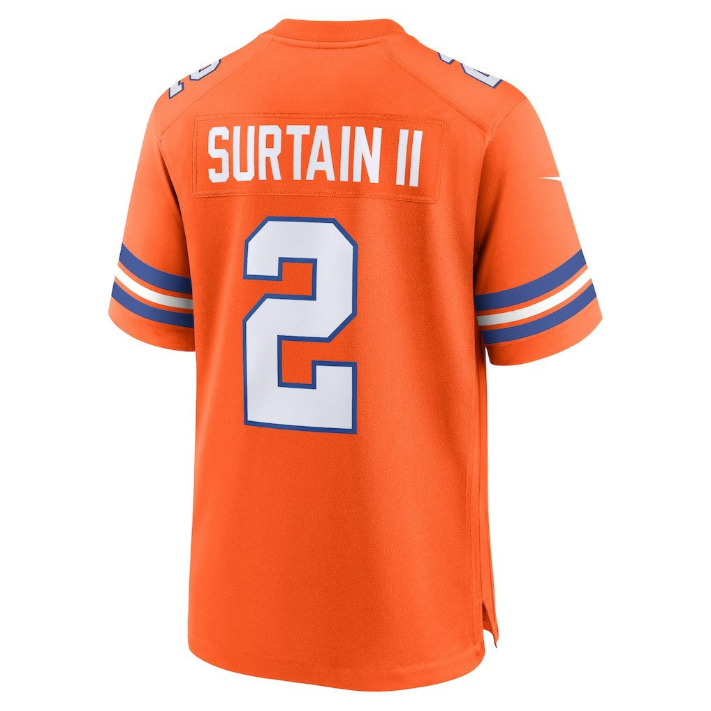Patrick Surtain II Denver Broncos Mile High Collection 1977 Throwback Player Game Jersey Orange | Nike for Sale