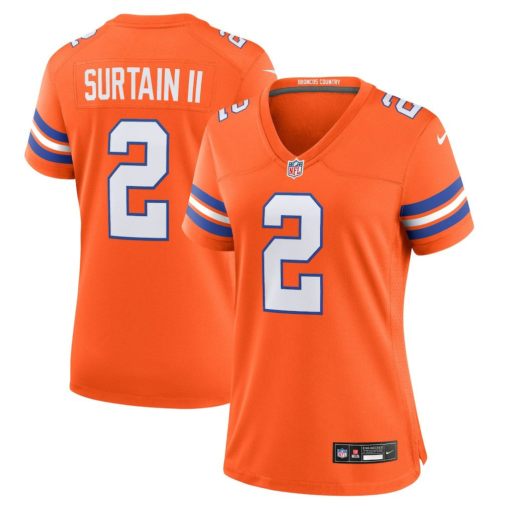 Patrick Surtain II Denver Broncos Women's Mile High Collection 1977 Throwback Player Game Jersey Orange | Nike for Sale