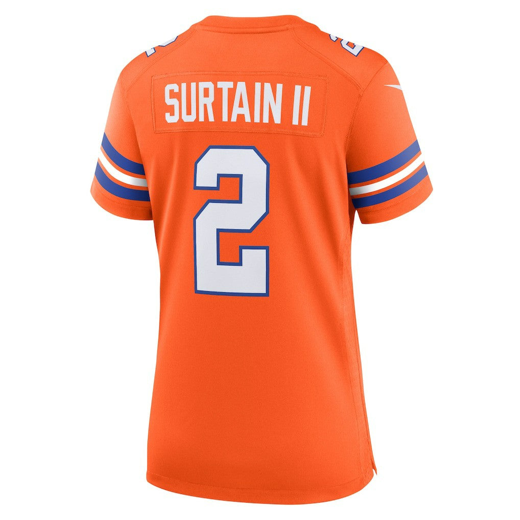 Patrick Surtain II Denver Broncos Women's Mile High Collection 1977 Throwback Player Game Jersey Orange | Nike for Sale