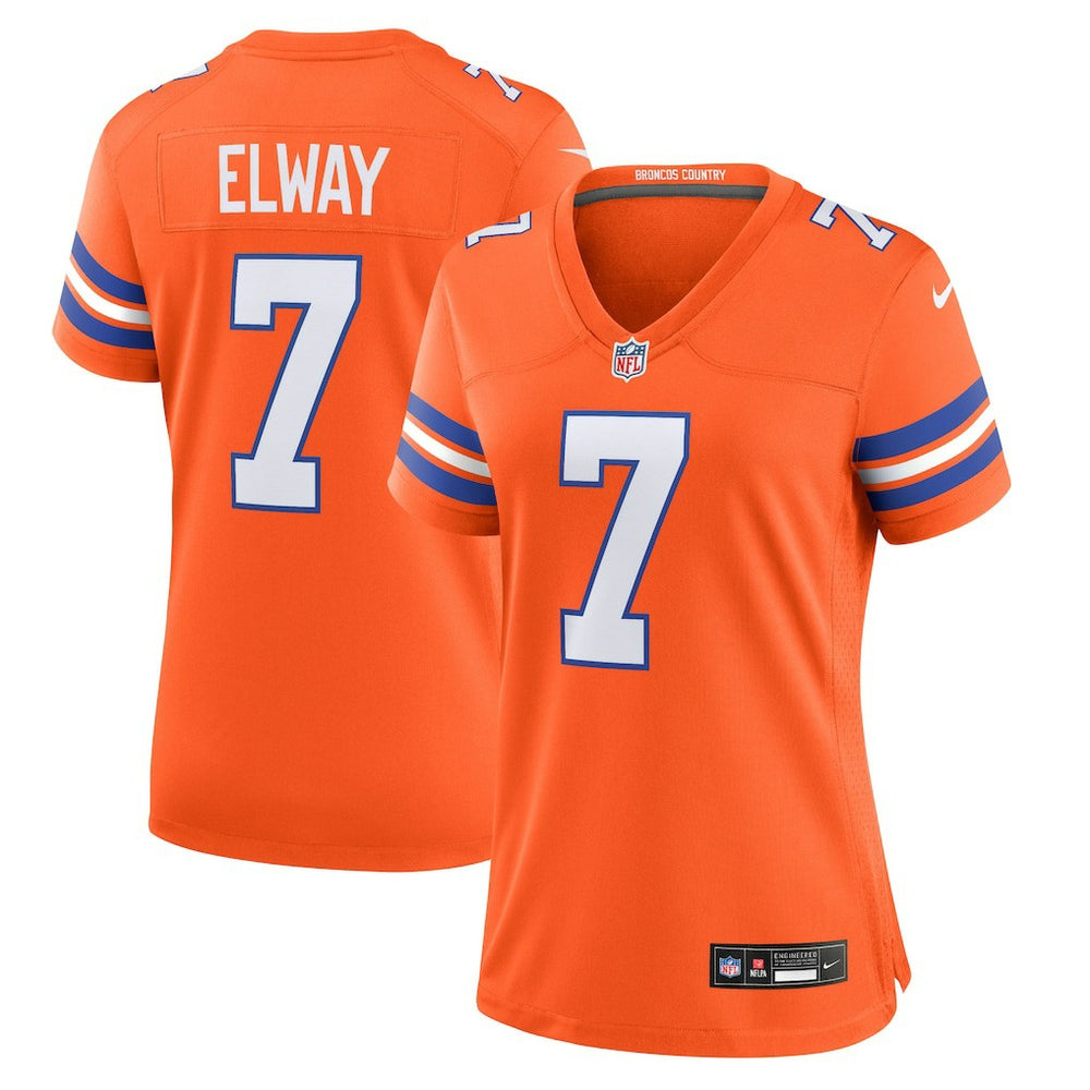 John Elway Denver Broncos Women's Mile High Collection 1977 Throwback Player Game Jersey Orange | Nike for Sale
