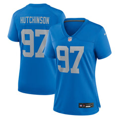 Aidan Hutchinson Detroit Lions Women's Alternate Game Jersey Blue | Nike for Sale