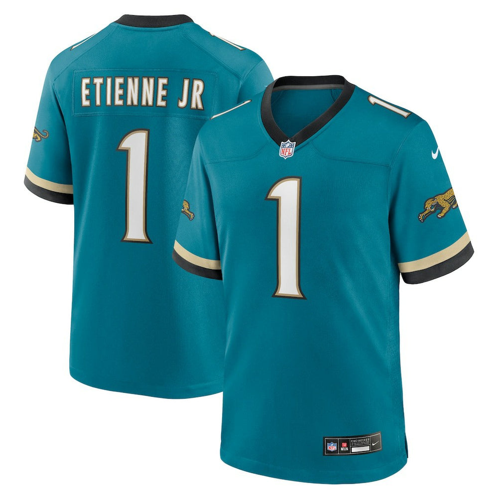 Travis Etienne Jr Jacksonville Jaguars Prowler Throwback Player Game Jersey Teal | Nike for Sale