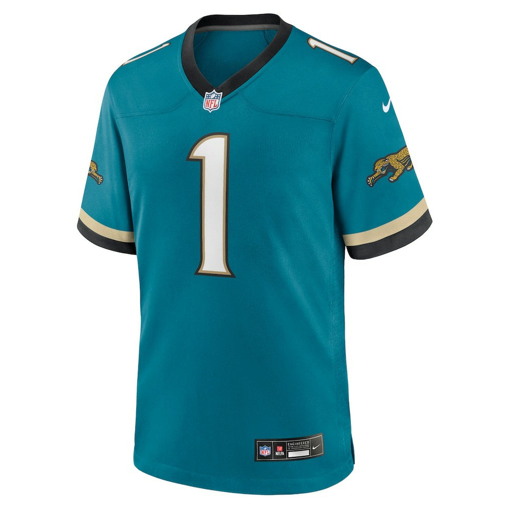 Travis Etienne Jr Jacksonville Jaguars Prowler Throwback Player Game Jersey Teal | Nike for Sale