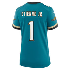 Travis Etienne Jr Jacksonville Jaguars Women's Prowler Throwback Game Jersey Teal | Nike for Sale