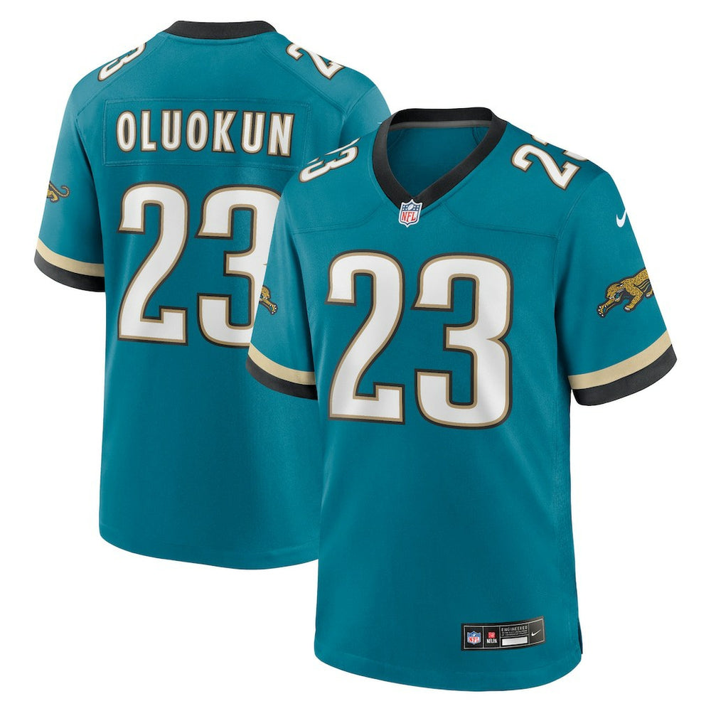 Foye Oluokun Jacksonville Jaguars Prowler Throwback Player Game Jersey Teal | Nike for Sale