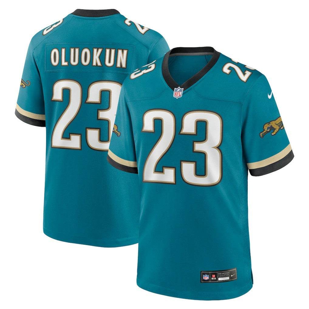 Foye Oluokun Jacksonville Jaguars Prowler Throwback Player Game Jersey Teal | Nike for Sale