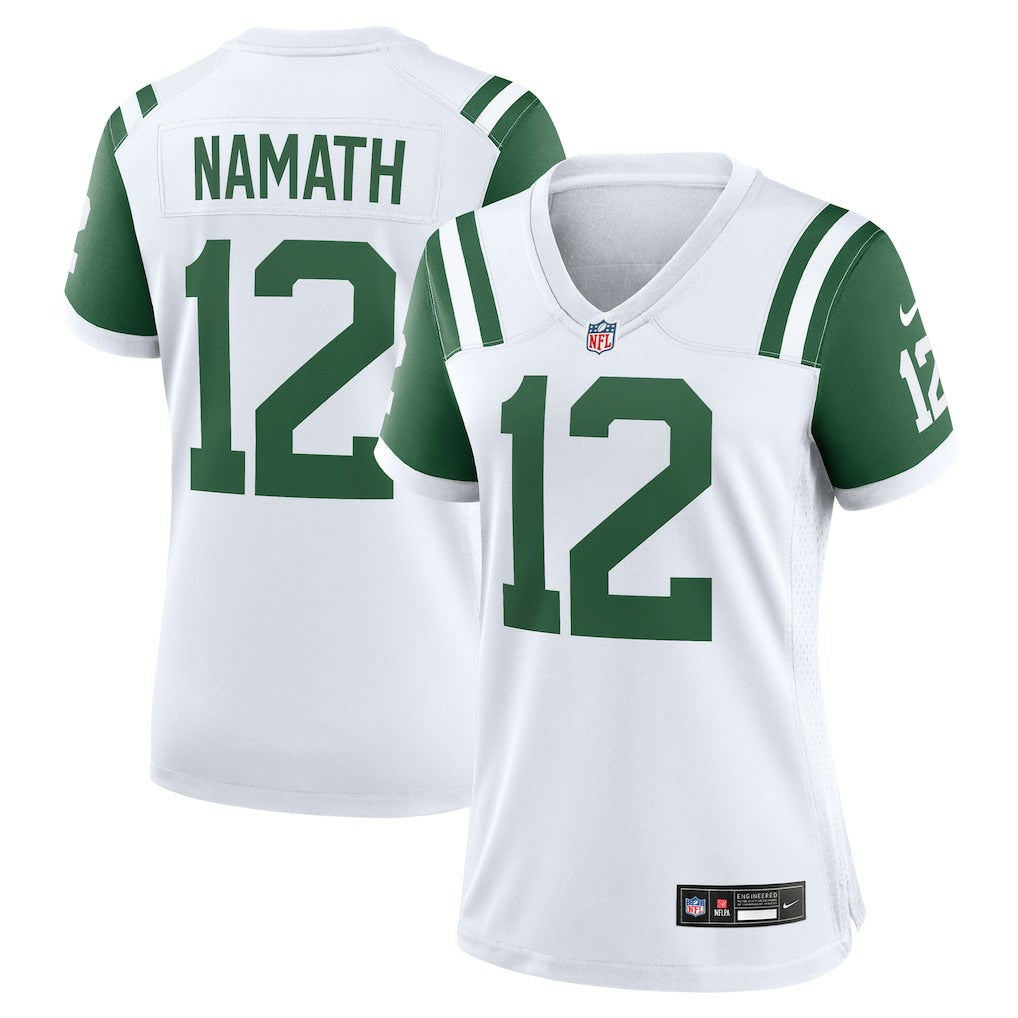 Joe Namath New York Jets Women's Classic Alternate Retired Player Game Jersey White | Nike for Sale