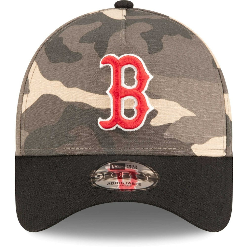 Boston Red Sox New Era Camo Crown A-Frame 9FORTY Adjustable Hat Hats - MLB