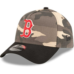 Boston Red Sox New Era Camo Crown A-Frame 9FORTY Adjustable Hat Hats - MLB
