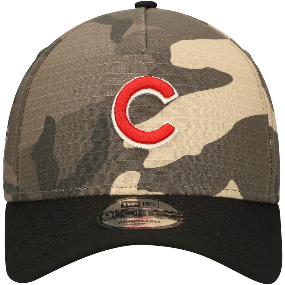 Chicago Cubs New Era Camo Crown A-Frame 9FORTY Adjustable Hat Hats - MLB