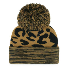Brooklyn Nets '47 Women's Rosette Cuffed Knit Hat with Pom Leopard - NBA