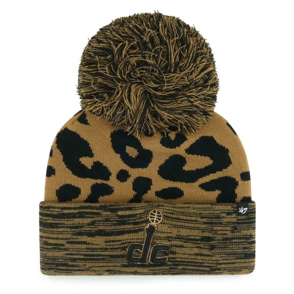 Washington Wizards '47 Women's Rosette Cuffed Knit Hat with Pom Leopard - NBA