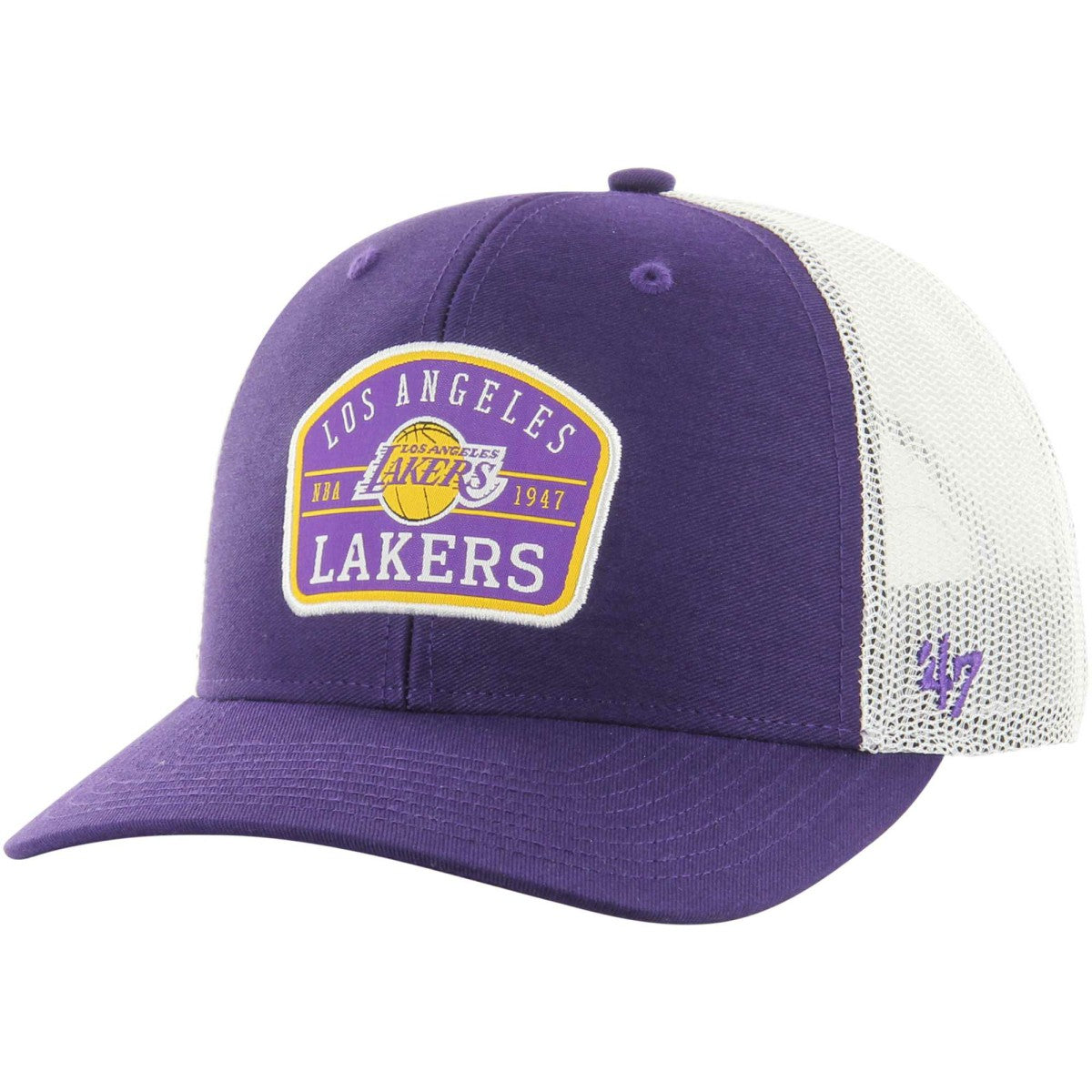 Los Angeles Lakers '47 Semi Patch Trucker Adjustable Hat Purple - NBA