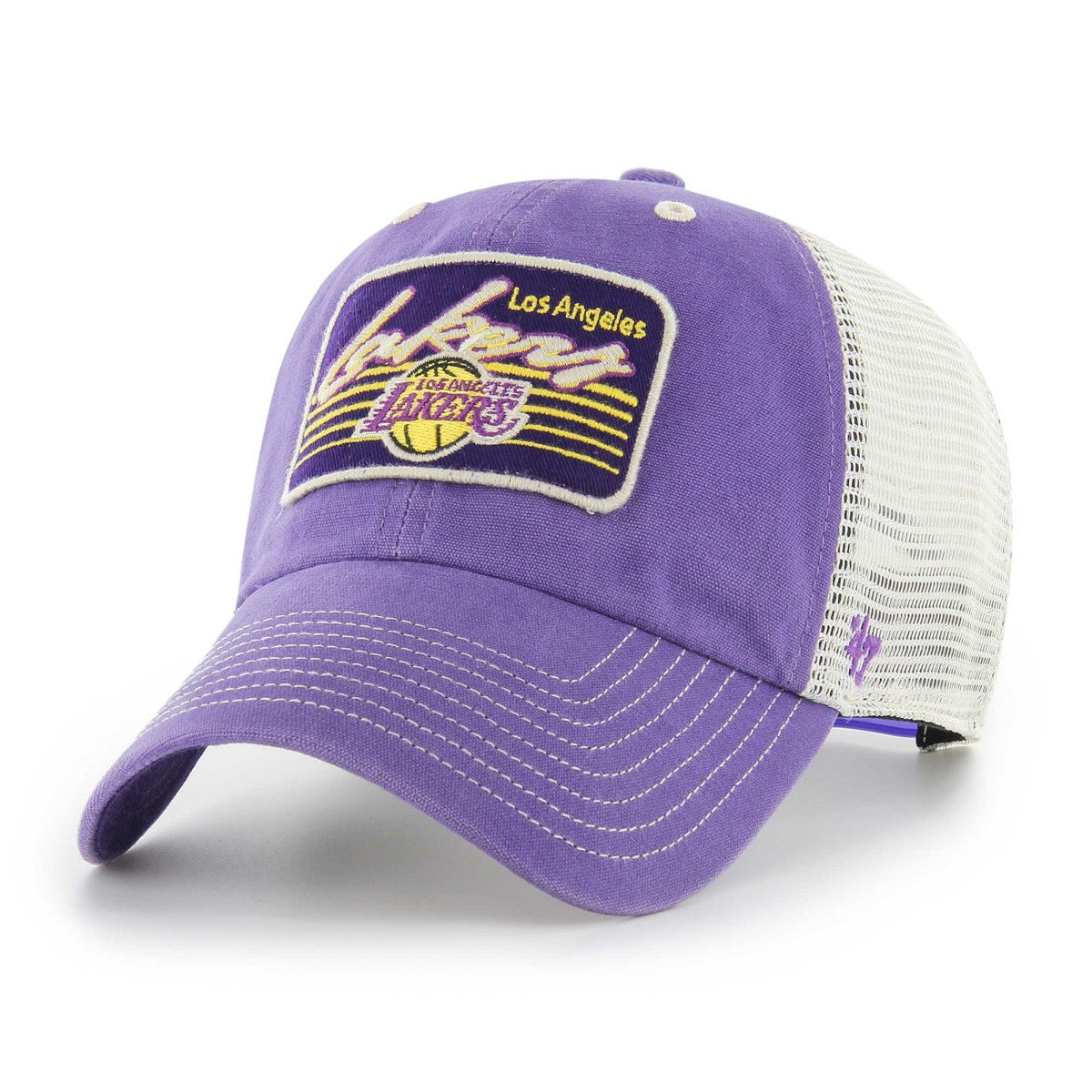 Los Angeles Lakers '47 Five Point Patch Clean Up Adjustable Hat Purple - NBA