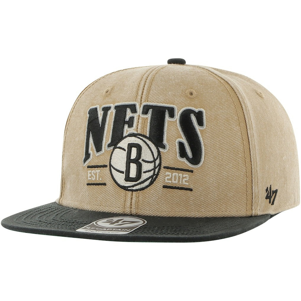 Brooklyn Nets '47 Chilmark Captain Snapback Khaki/Black - NBA