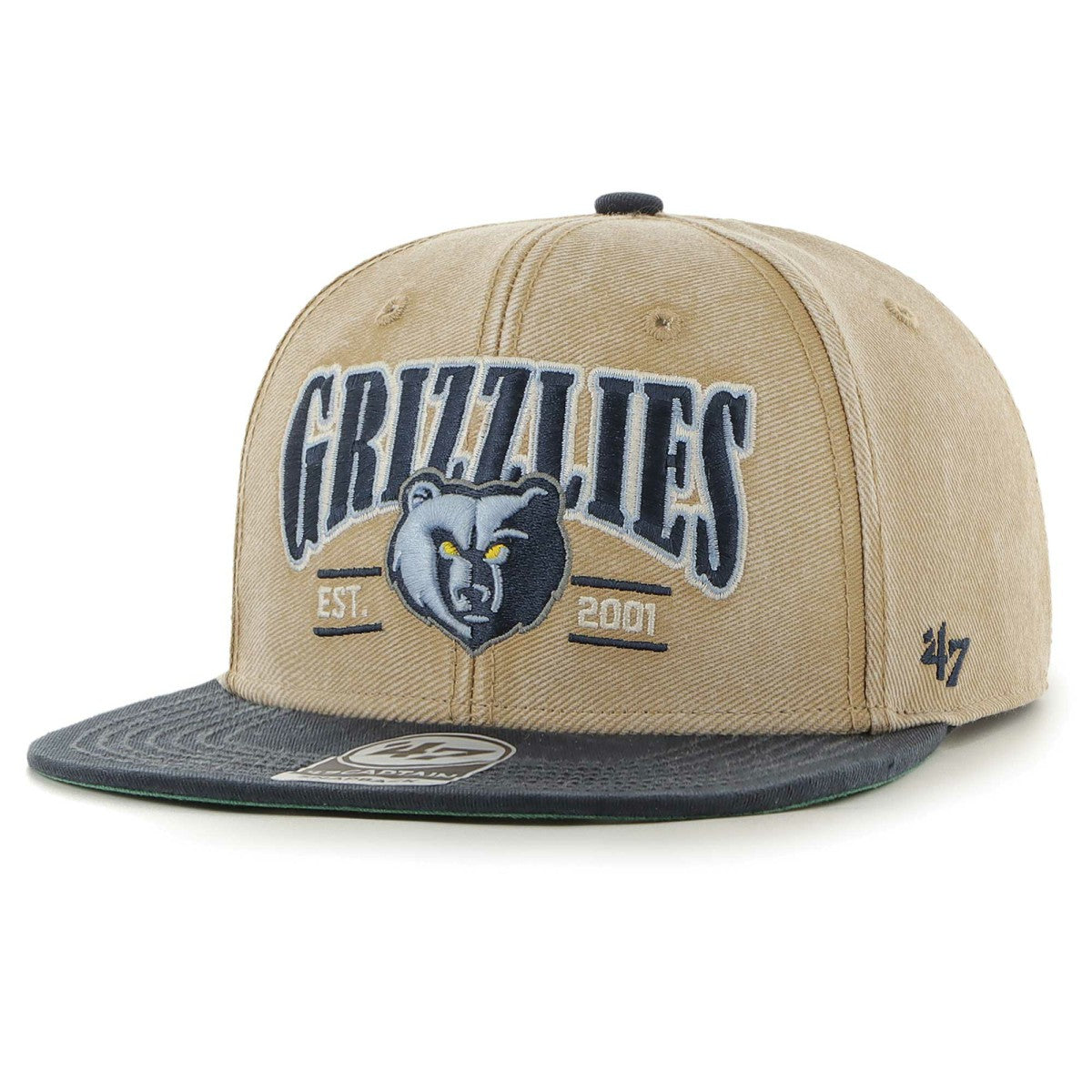 Memphis Grizzlies '47 Chilmark Captain Snapback Khaki/Navy - NBA
