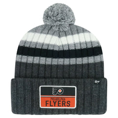 Philadelphia Flyers '47 Stack Patch Cuffed Knit Hat with Pom - Gray - NHL