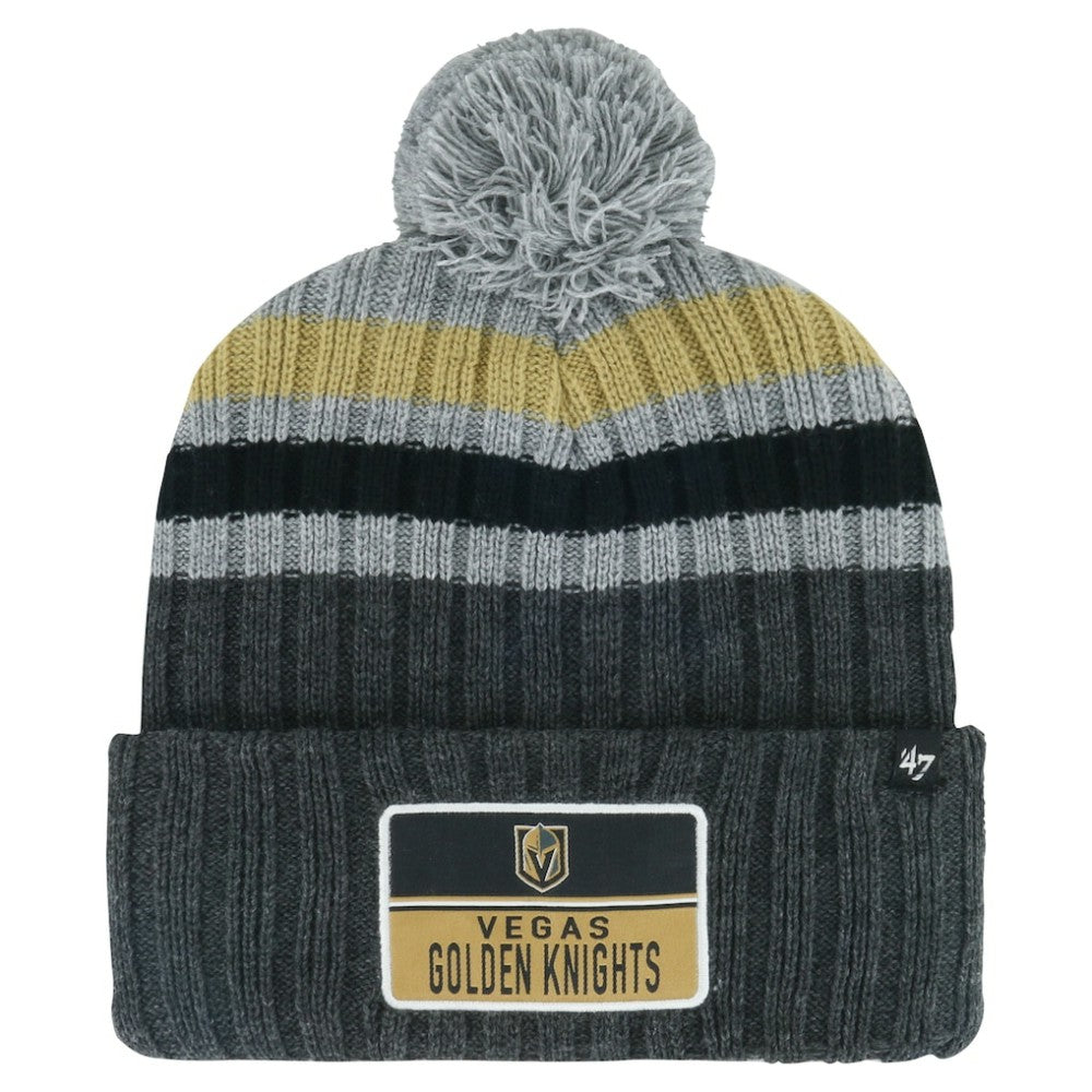 Vegas Golden Knights '47 Stack Patch Cuffed Knit Hat with Pom - Gray - NHL
