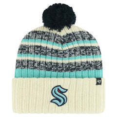Seattle Kraken '47 Tavern Cuffed Knit Hat with Pom - Cream - NHL