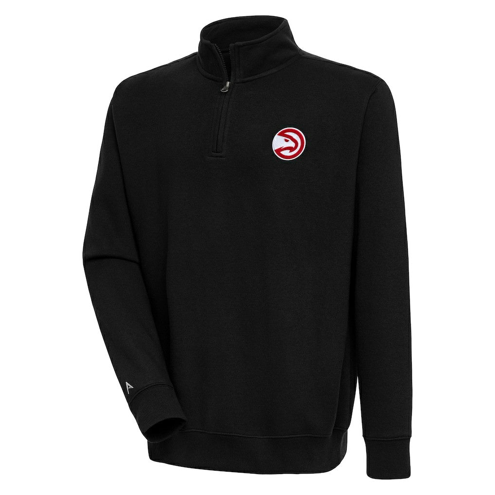 Atlanta Hawks Antigua Victory Quarter-Zip Pullover Top Black - NBA