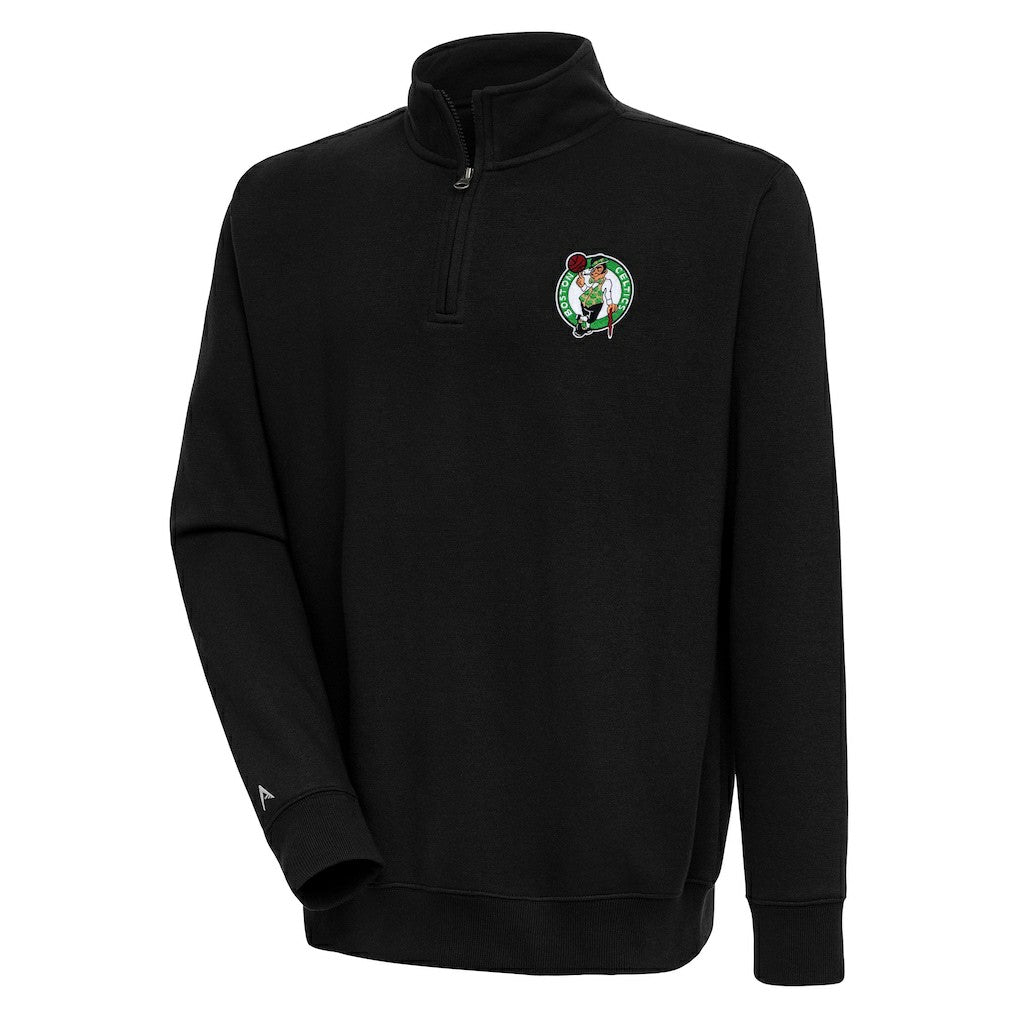 Boston Celtics Antigua Victory Quarter-Zip Pullover Top Black - NBA
