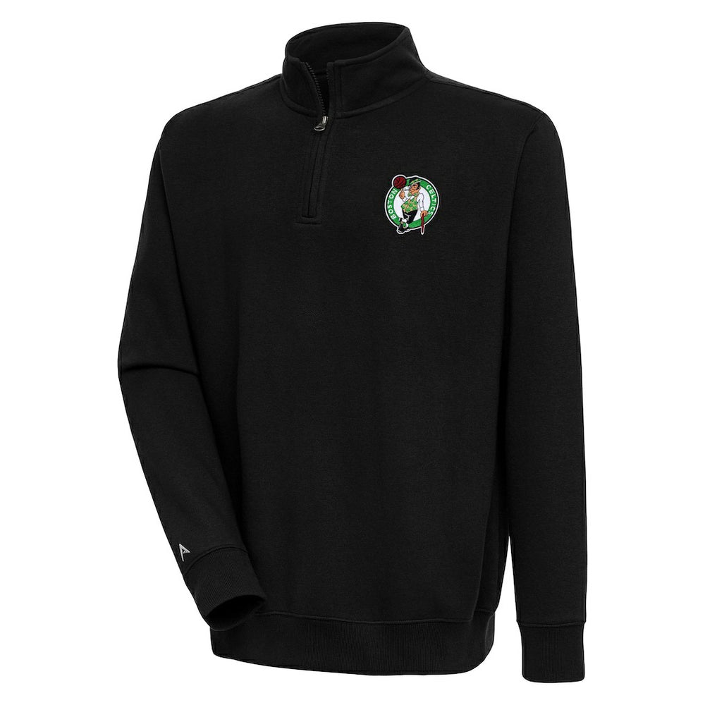 Boston Celtics Antigua Victory Quarter-Zip Pullover Top Black - NBA