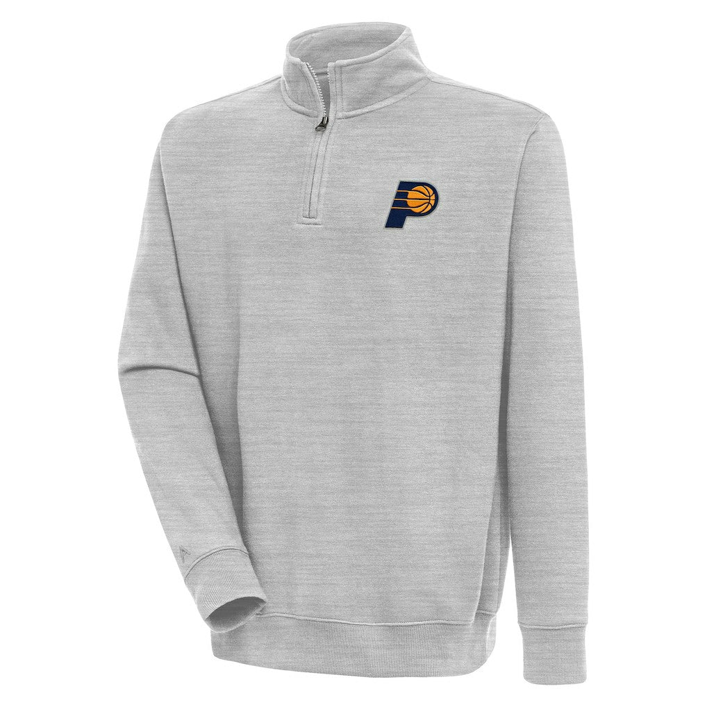 Indiana Pacers Antigua Victory Quarter-Zip Pullover Top Heather Gray - NBA