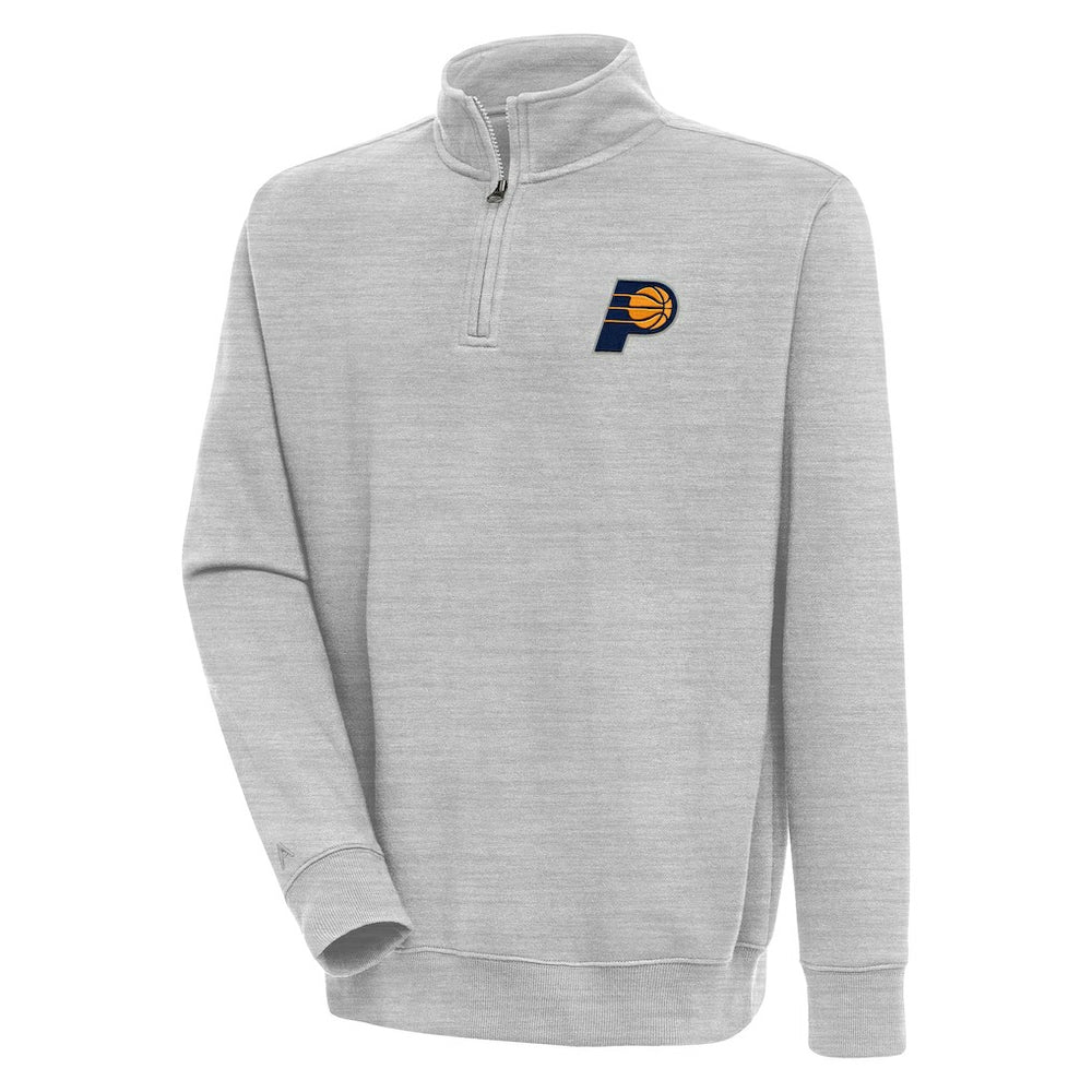Indiana Pacers Antigua Victory Quarter-Zip Pullover Top Heather Gray - NBA