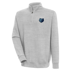 Memphis Grizzlies Antigua Victory Quarter-Zip Pullover Top Heather Gray - NBA