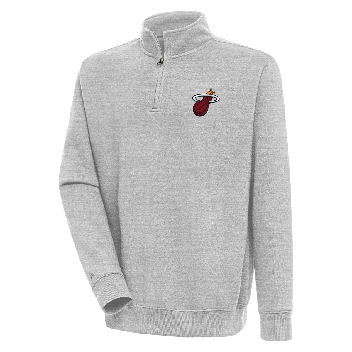 Miami Heat Antigua Victory Quarter-Zip Pullover Top Heather Gray - NBA