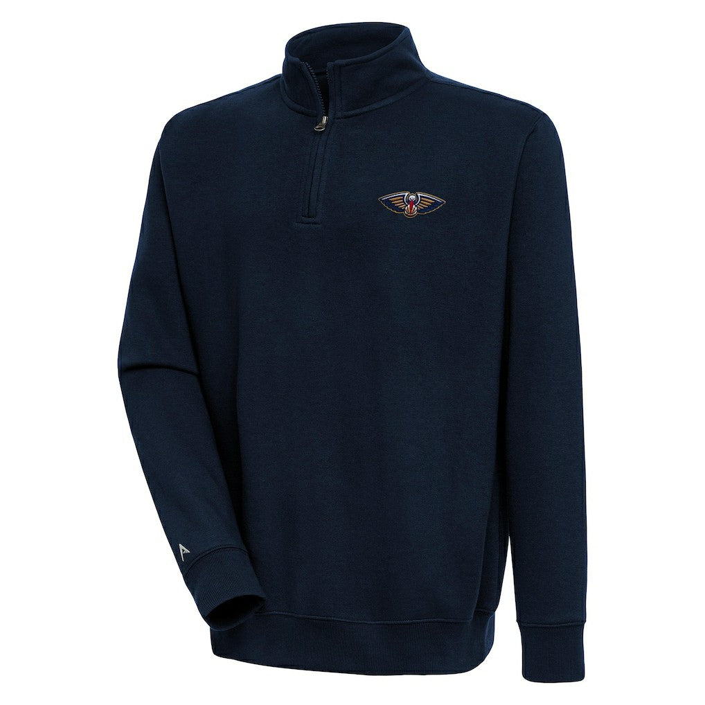 New Orleans Pelicans Antigua Victory Quarter-Zip Pullover Top Navy - NBA