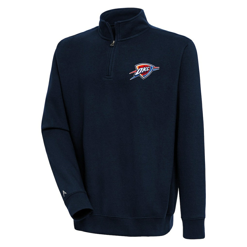 Oklahoma City Thunder Antigua Victory Quarter-Zip Pullover Top Navy - NBA