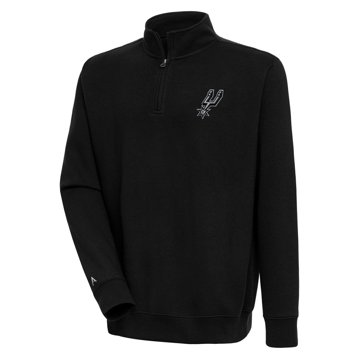 San Antonio Spurs Antigua Victory Quarter-Zip Pullover Top Black - NBA