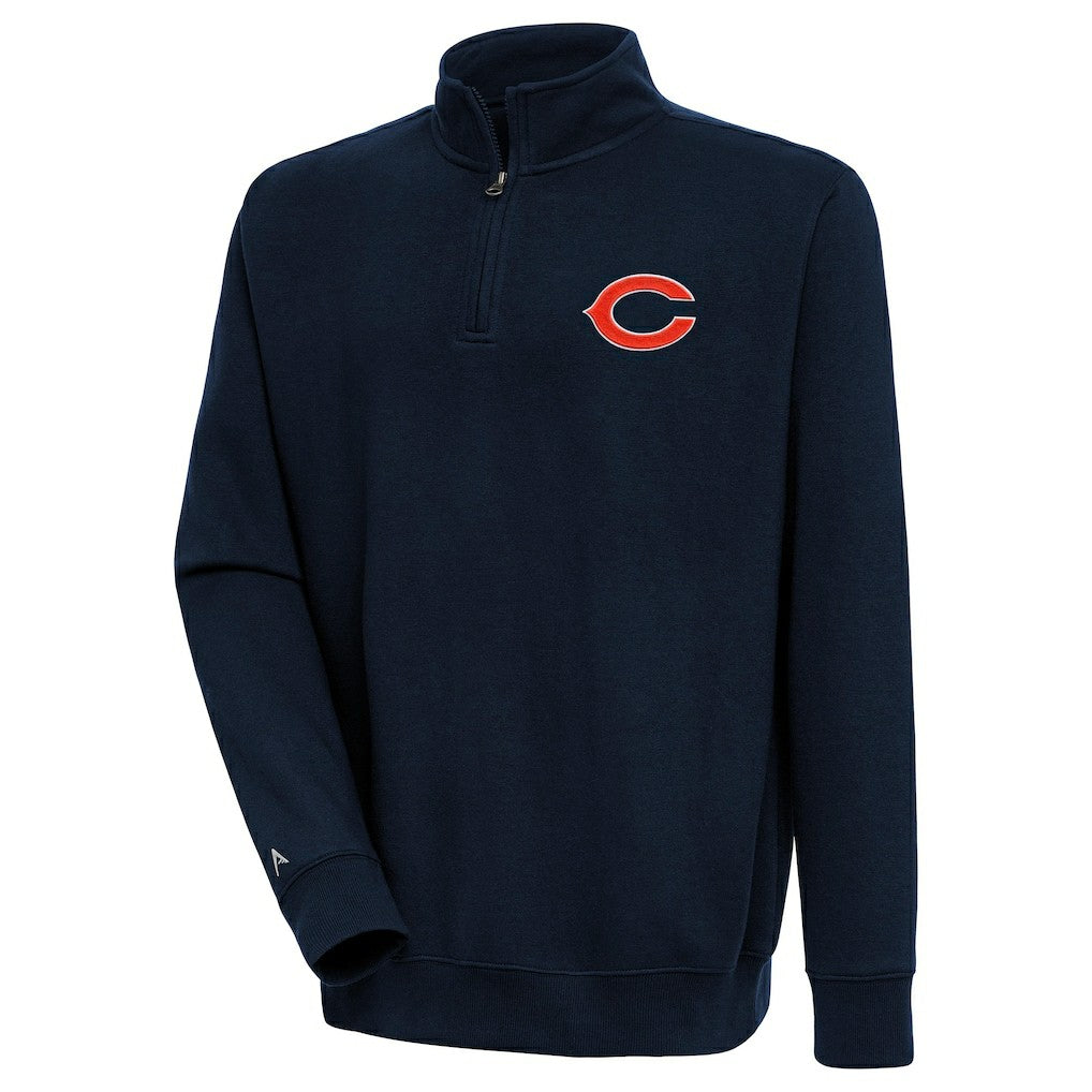 Chicago Bears Antigua Victory Quarter-Zip Pullover Top Navy | NFL