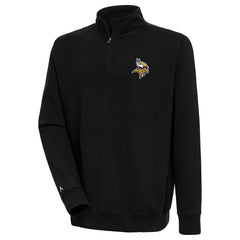 Minnesota Vikings Antigua Victory Quarter-Zip Pullover Top Black | NFL