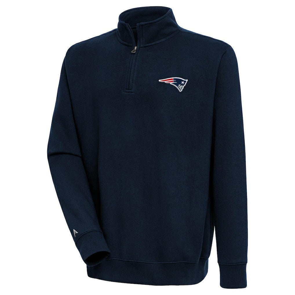 New England Patriots Antigua Victory Quarter-Zip Pullover Top Navy | NFL