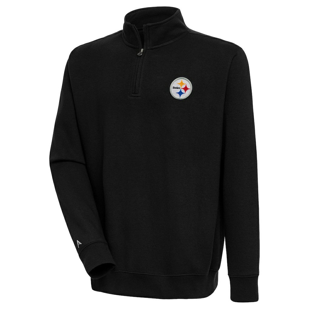 Pittsburgh Steelers Antigua Victory Quarter-Zip Pullover Top Black | NFL