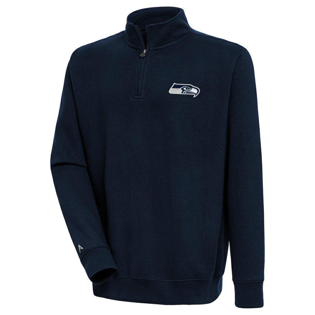 Seattle Seahawks Antigua Victory Quarter-Zip Pullover Top College Navy | NFL