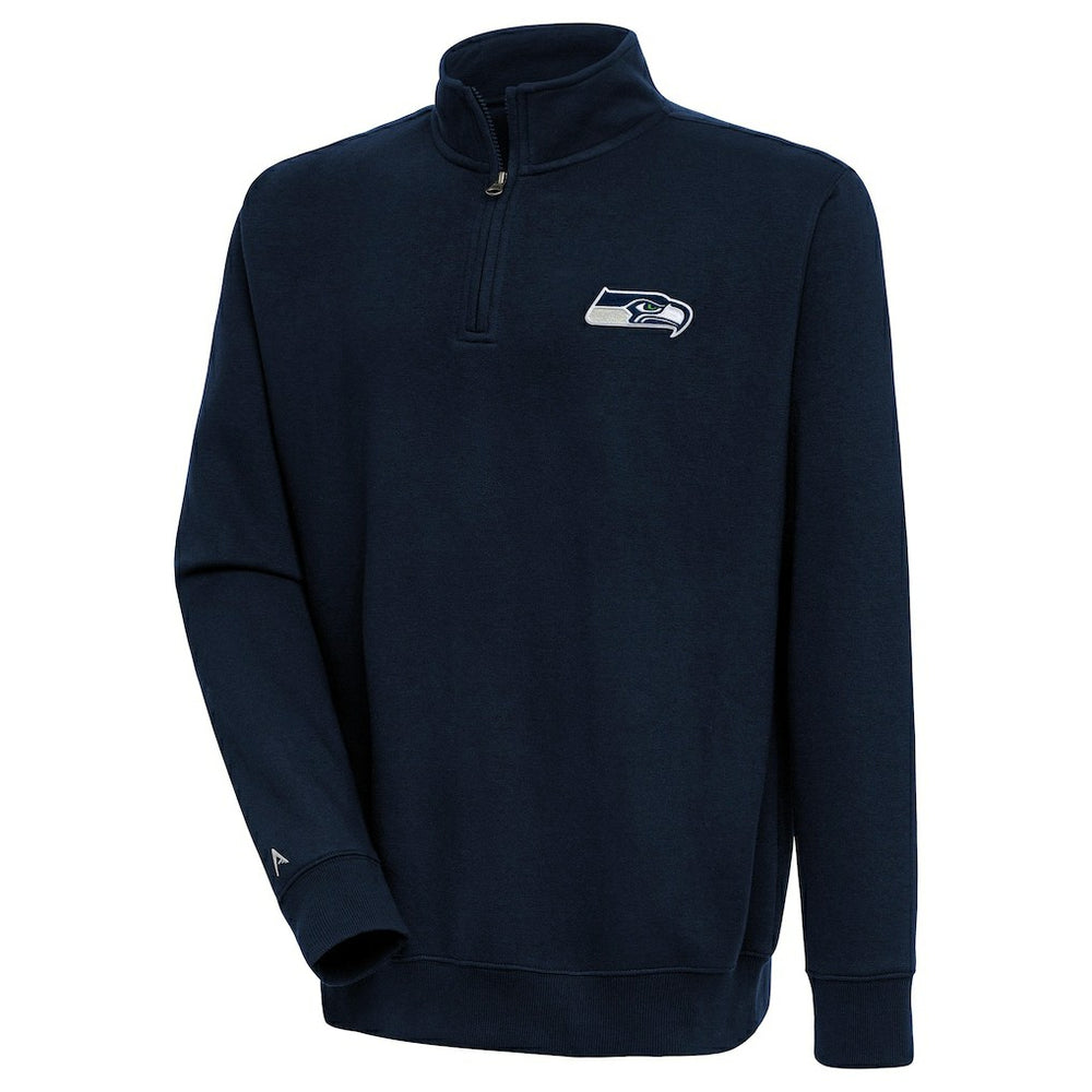 Seattle Seahawks Antigua Victory Quarter-Zip Pullover Top College Navy | NFL