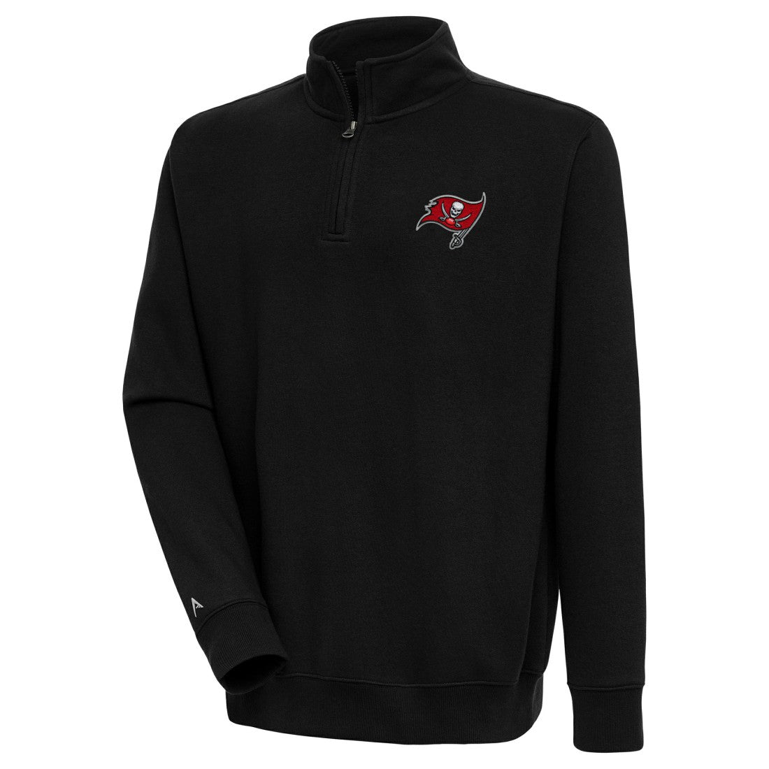 Tampa Bay Buccaneers Antigua Victory Quarter-Zip Pullover Top Black | NFL