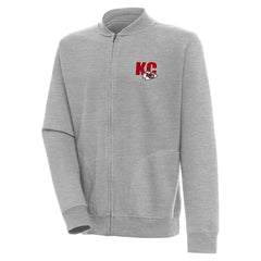 Kansas City Chiefs Antigua Victory Full-Zip Jacket Heather Gray | NFL