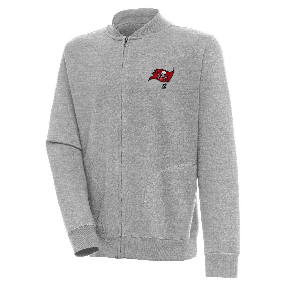 Tampa Bay Buccaneers Antigua Victory Full-Zip Jacket Heather Gray | NFL