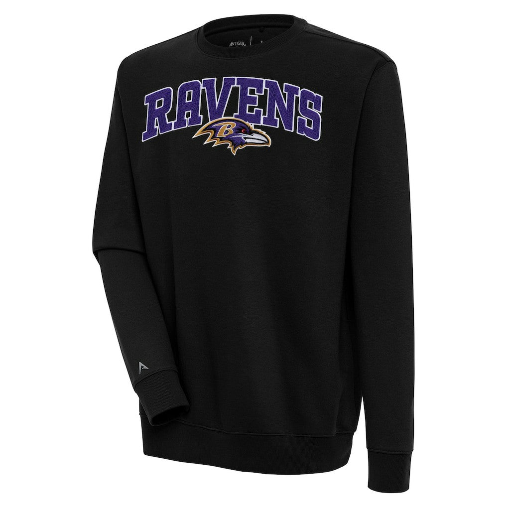 Baltimore Ravens Antigua Victory Chenille Pullover Sweatshirt Black | NFL