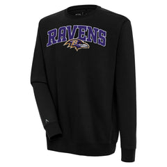 Baltimore Ravens Antigua Victory Chenille Pullover Sweatshirt Black | NFL