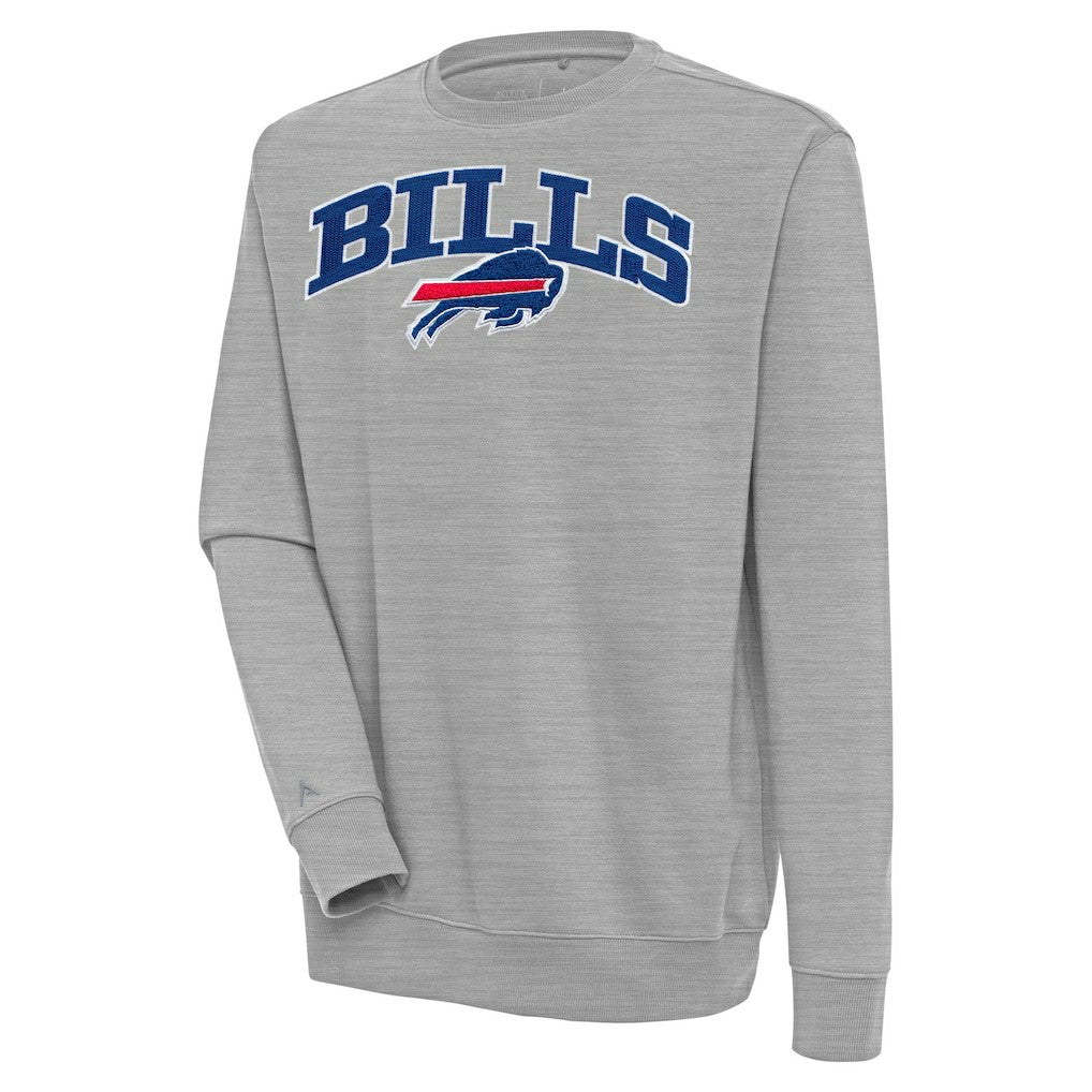 Buffalo Bills Antigua Victory Chenille Pullover Sweatshirt Heather Gray | NFL