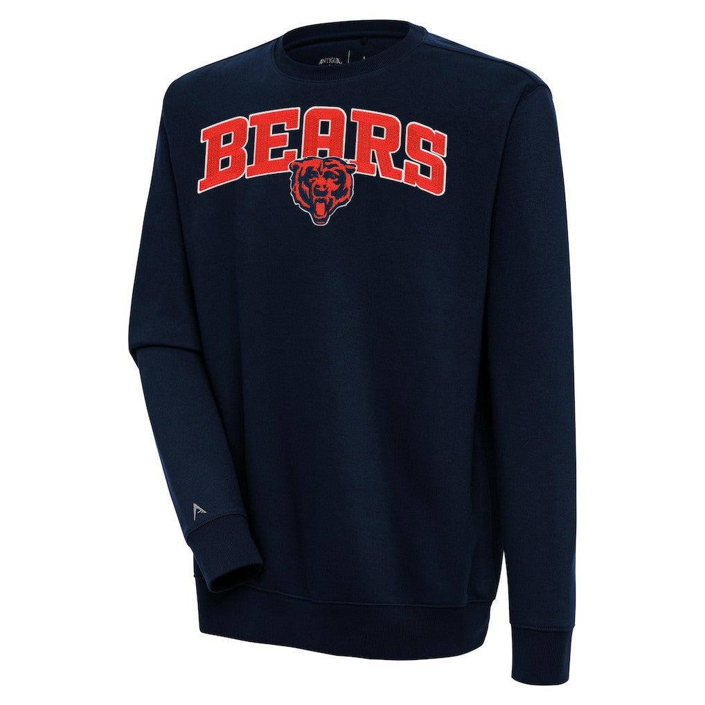 Chicago Bears Antigua Victory Chenille Pullover Sweatshirt Navy | NFL
